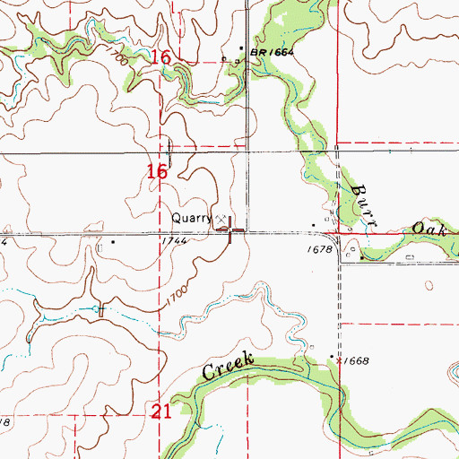 Topographic Map of Township of Burr Oak, KS