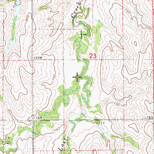Topographic Map of Oak Creek, NE