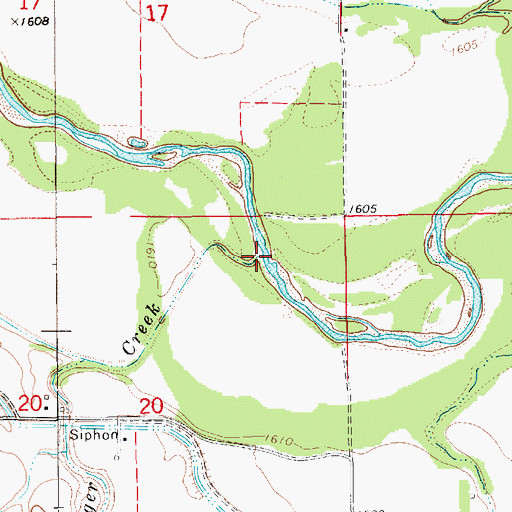 Topographic Map of Crooked Auger Creek, NE