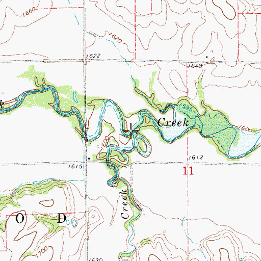 Topographic Map of Spring Creek, KS