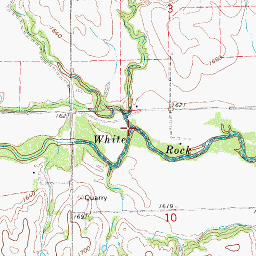 Topographic Map of Korb Creek, KS