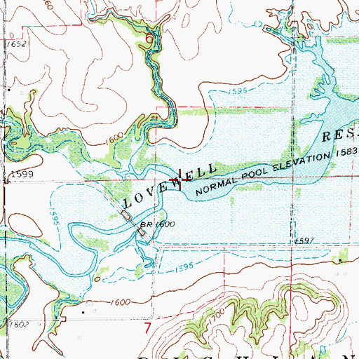 Topographic Map of Taylor Creek, KS