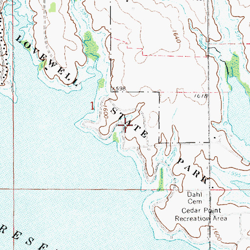 Topographic Map of Lovewell State Park, KS