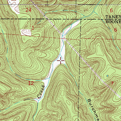 Topographic Map of Burchman Hollow, AR
