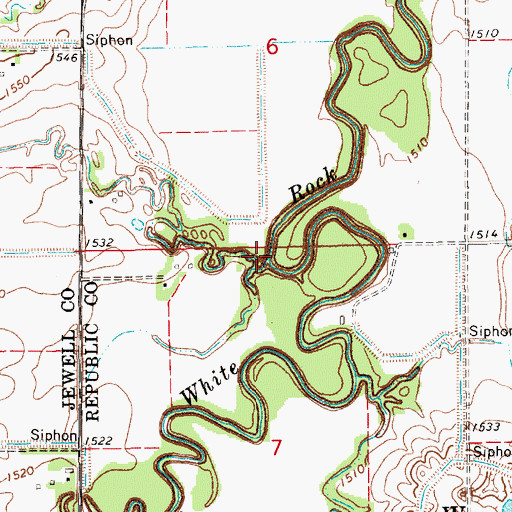 Topographic Map of Bean Creek, KS