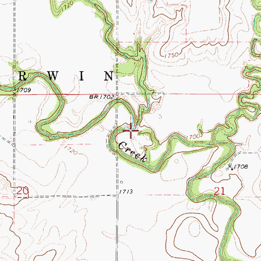 Topographic Map of Plum Creek, KS