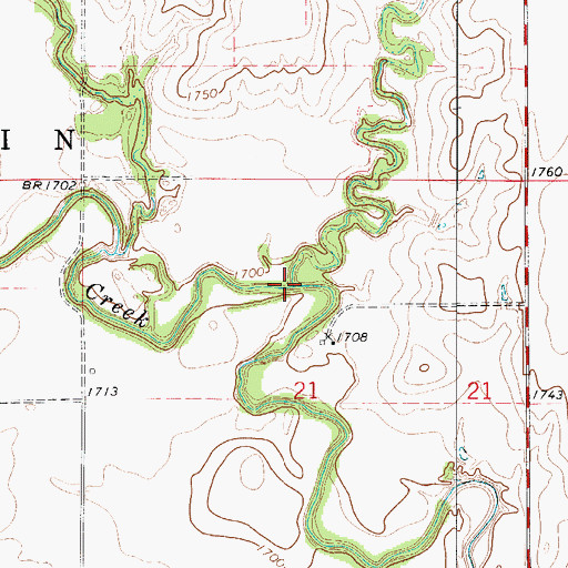 Topographic Map of Turner Creek, KS