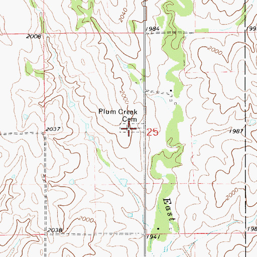 Topographic Map of Plum Creek Cemetery, KS