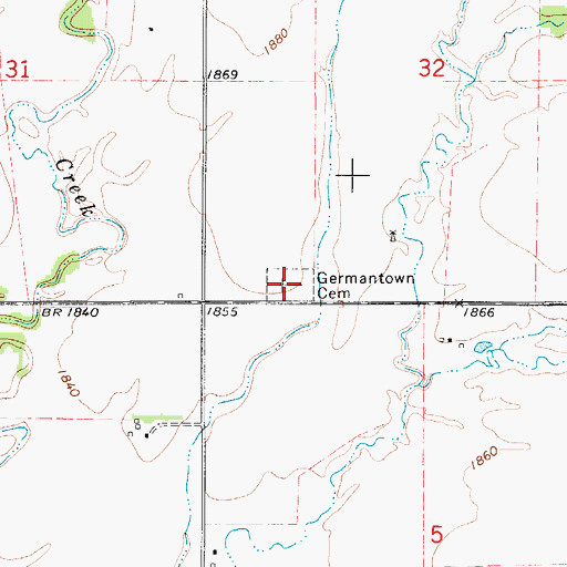 Topographic Map of Germantown Cemetery, KS