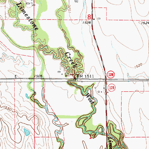 Topographic Map of Middle Limestone Creek, KS