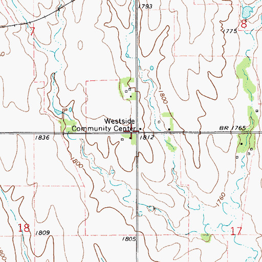 Topographic Map of Westside Community Center, KS