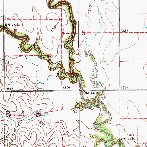 Topographic Map of East Buffalo Creek, KS