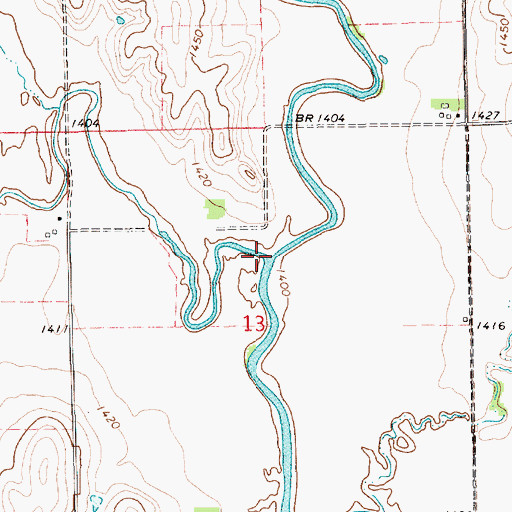 Topographic Map of West Marsh Creek, KS