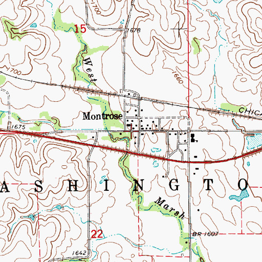 Topographic Map of Montrose, KS