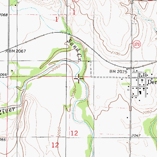 Topographic Map of Sand Creek, KS