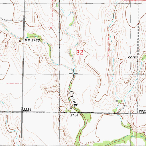 Topographic Map of Game Creek, KS