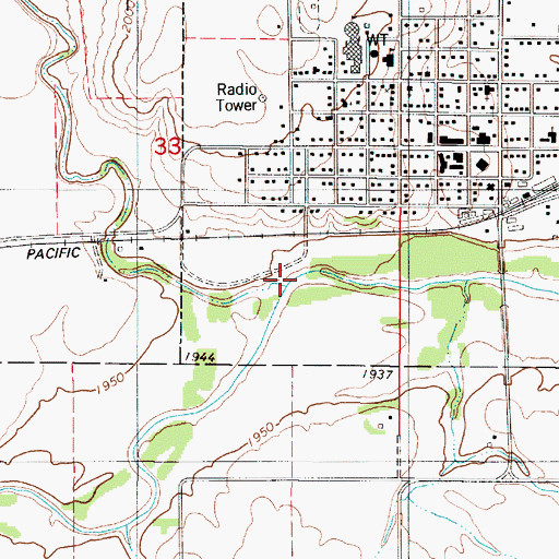 Topographic Map of Cactus Creek, KS