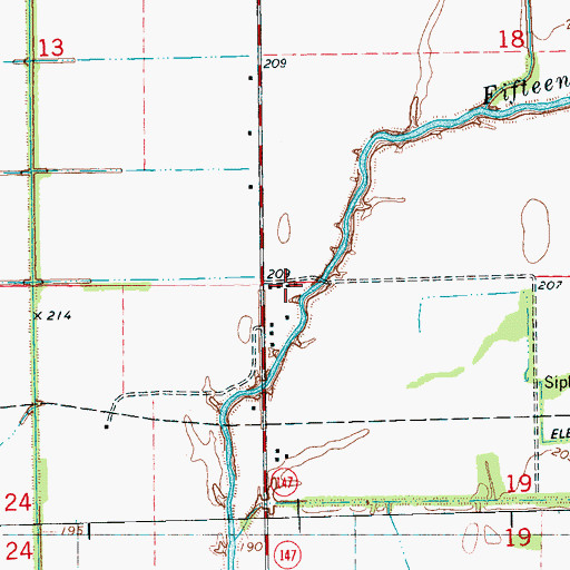 Topographic Map of Burning Bush Church, AR