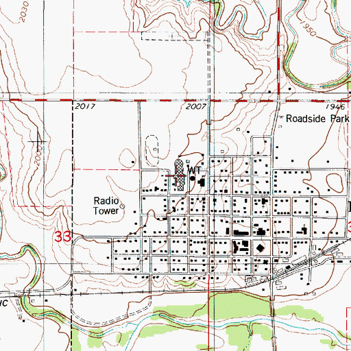 Topographic Map of Logan High School, KS