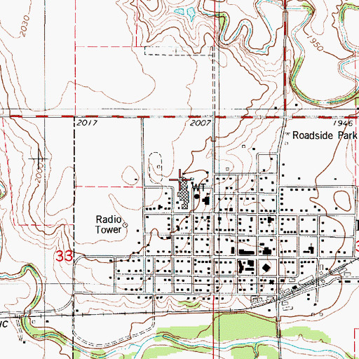 Topographic Map of Logan Elementary School, KS