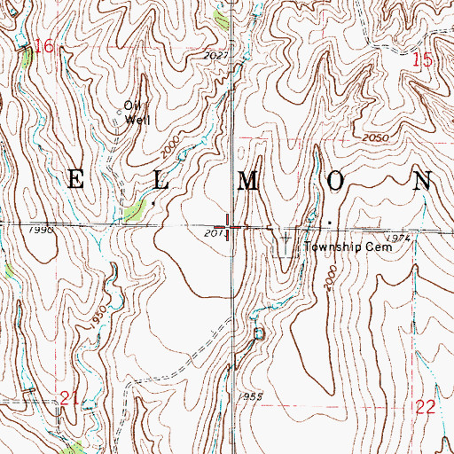 Topographic Map of Township of Belmont, KS