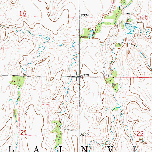Topographic Map of Township of Plainview, KS