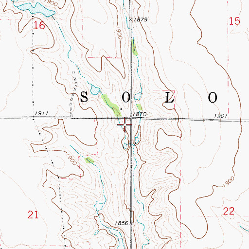 Topographic Map of Township of Solomon, KS
