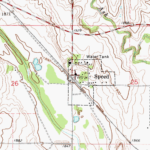 Topographic Map of Speed, KS