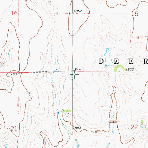 Topographic Map of Township of Deer Creek, KS
