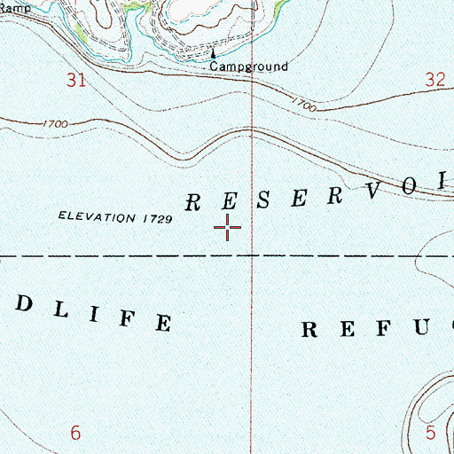 Topographic Map of Kirwin Reservoir, KS