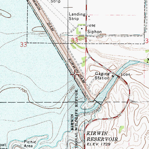 Topographic Map of Kirwin Dam, KS