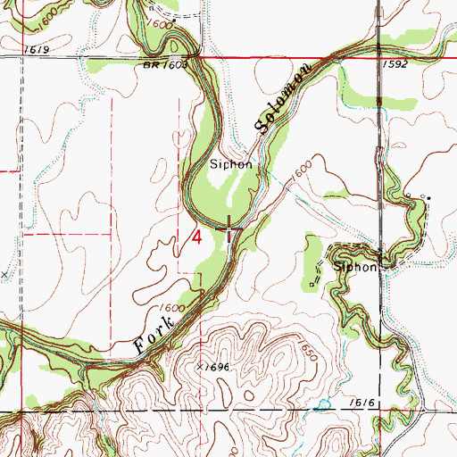 Topographic Map of Cedar Creek, KS