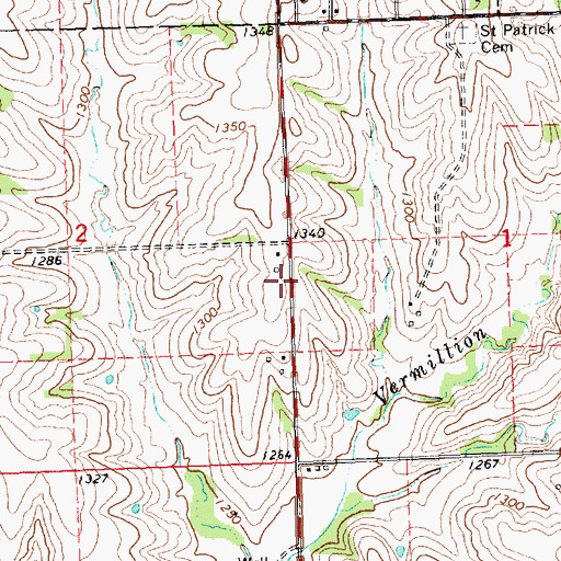 Topographic Map of Honey Creek, KS
