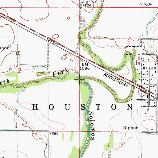 Topographic Map of Beaver Creek, KS