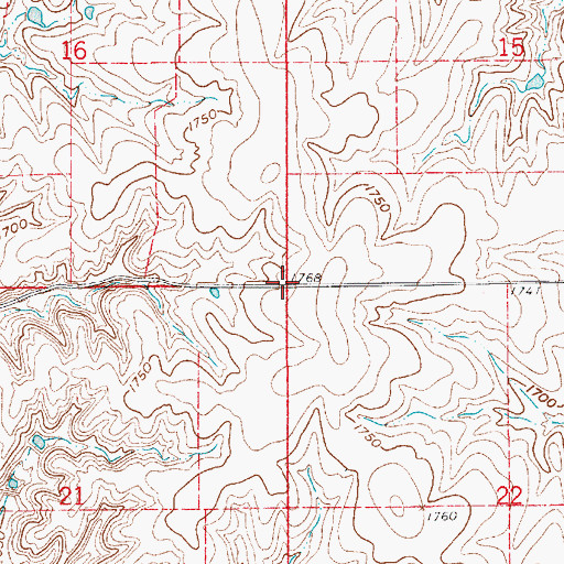 Topographic Map of Township of Garfield, KS