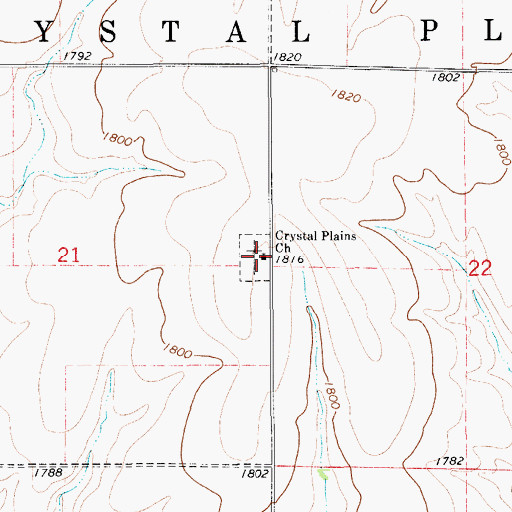 Topographic Map of Crystal Plains Church, KS