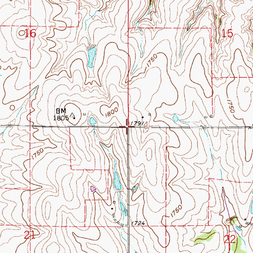 Topographic Map of Township of Lincoln, KS
