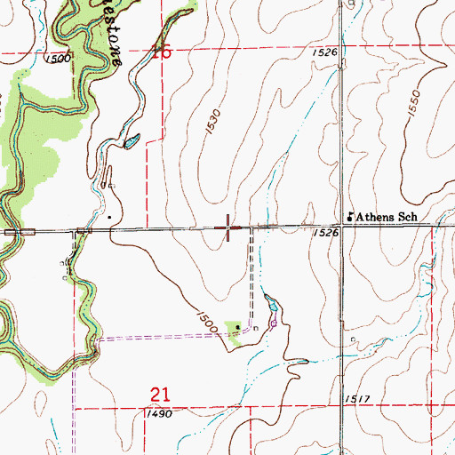 Topographic Map of Township of Athens, KS