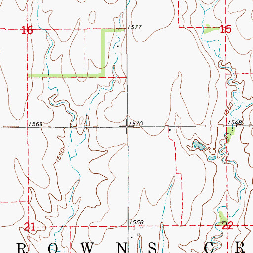 Topographic Map of Township of Browns Creek, KS