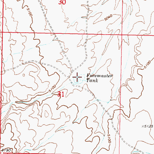 Topographic Map of Foremaster Tank, AZ