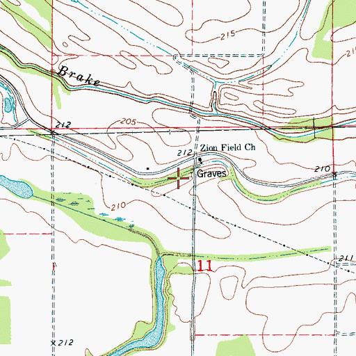 Topographic Map of Burns School, AR