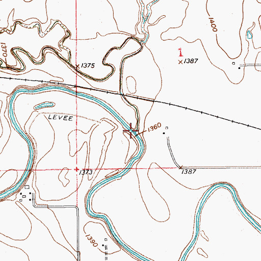Topographic Map of Browns Creek, KS