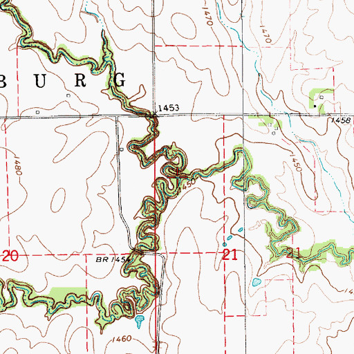 Topographic Map of Prairie Creek, KS