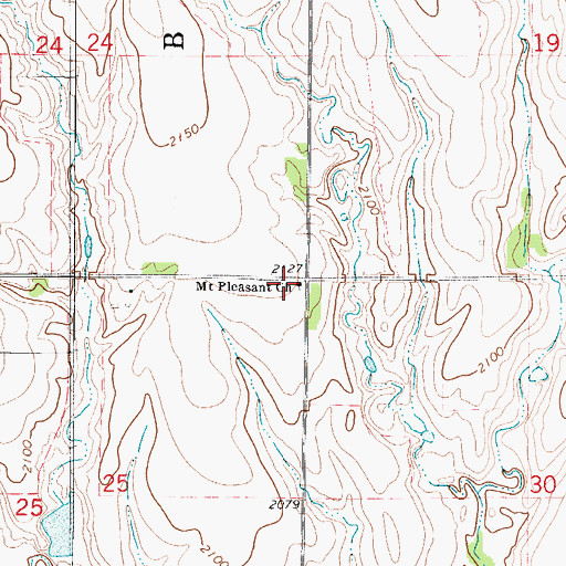 Topographic Map of Mount Pleasant Church, KS
