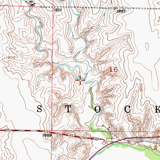 Topographic Map of Borin Creek, KS
