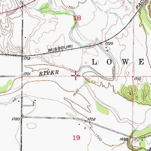 Topographic Map of Douglas Creek, KS