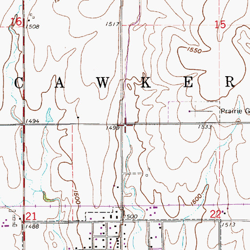 Topographic Map of Township of Cawker, KS