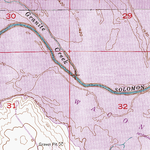 Topographic Map of Granite Creek, KS