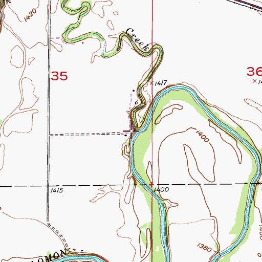 Topographic Map of Frog Creek, KS
