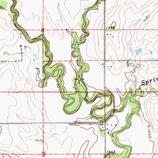 Topographic Map of Disappointment Creek, KS